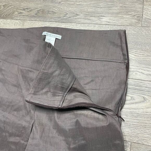 Sarah Pacini Linen Tan Brown Pants Zipper Size 1 Small Trousers 26" Inseam - Picture 3 of 8